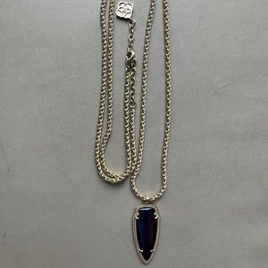 Kendra Scott Shaylee Gold Tone 30” Rope Necklace Black Arrow 1.5” Pendant